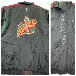 Vintage Seattle SuperSonics NBA Winter Coat Puffer Jacket‎ Men's XL Flaw